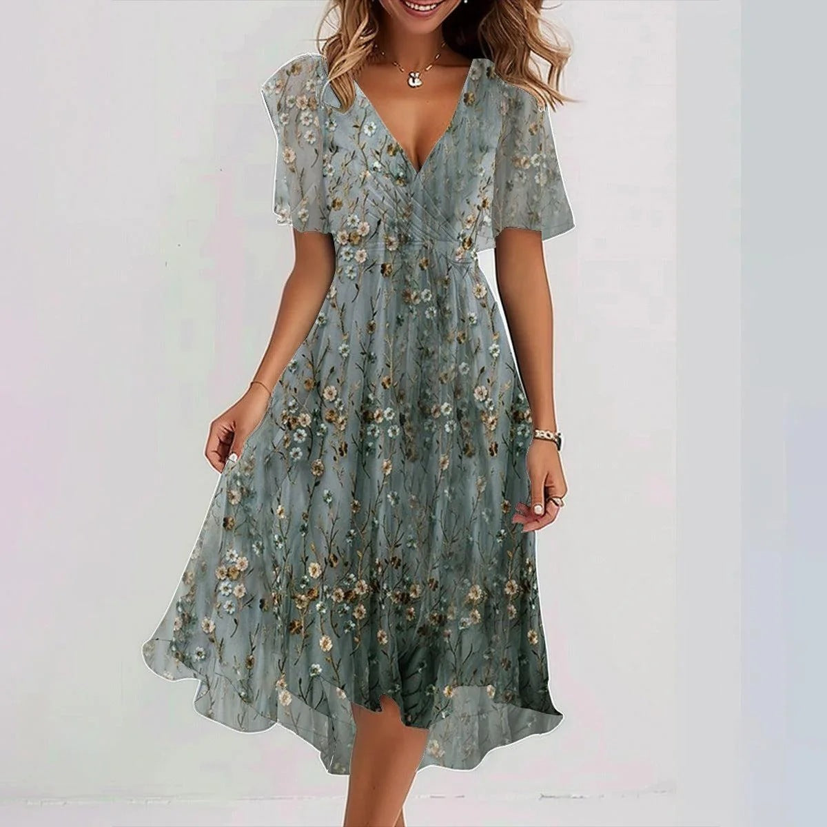 Summer Elegant V-neck Dress