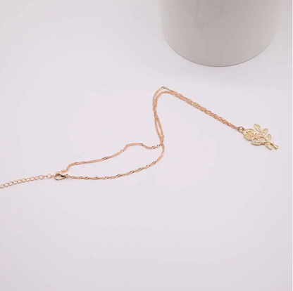 Vintage Rose Flower Necklace - by Zuprice