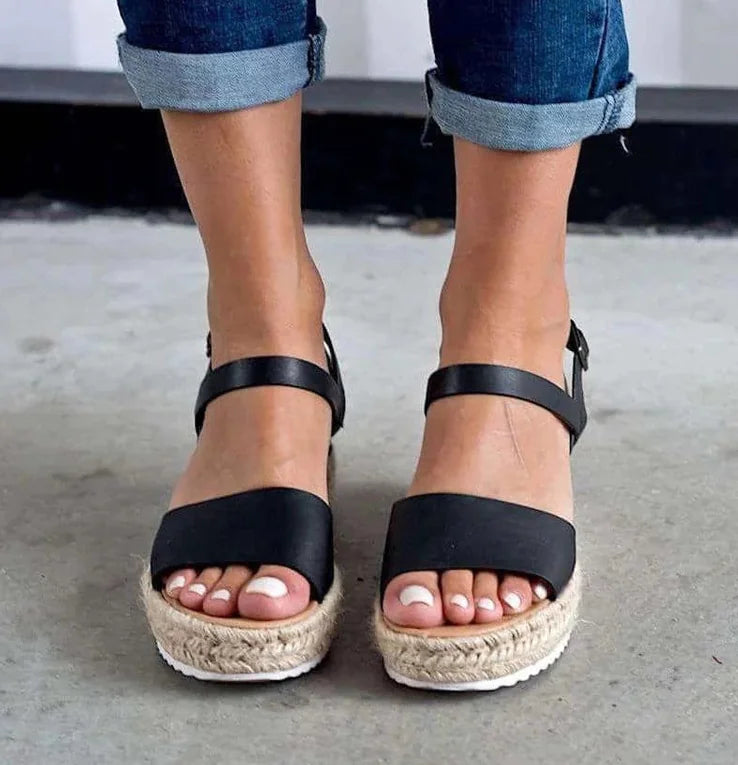 Hemp Rope Heel Sandals