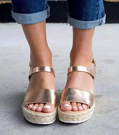 Hemp Rope Heel Sandals